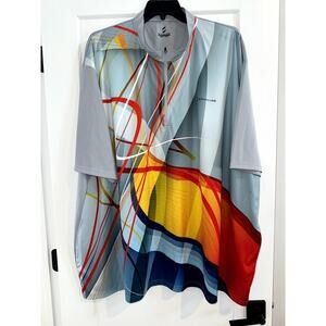 Savalino 1/4 Zip Men’s Bowling Shirt 8XL Geometric Design